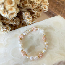 Load image into Gallery viewer, Pearl &amp; Blush Daisy Bracelet - Newborn
